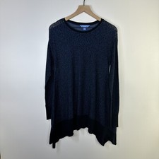 Vera Wang, Women’s Sheer Tunic Top, Light Weight Blue, Size Large