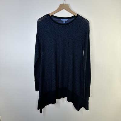 Vera Wang, Women's Sheer Tunic Top, Light Weight Blue, Size