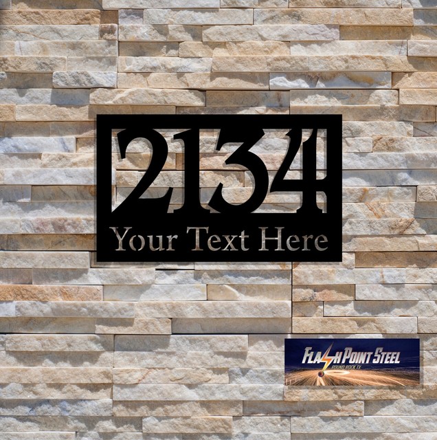 Home address number, address signs, door number, Plasma cut steel sign