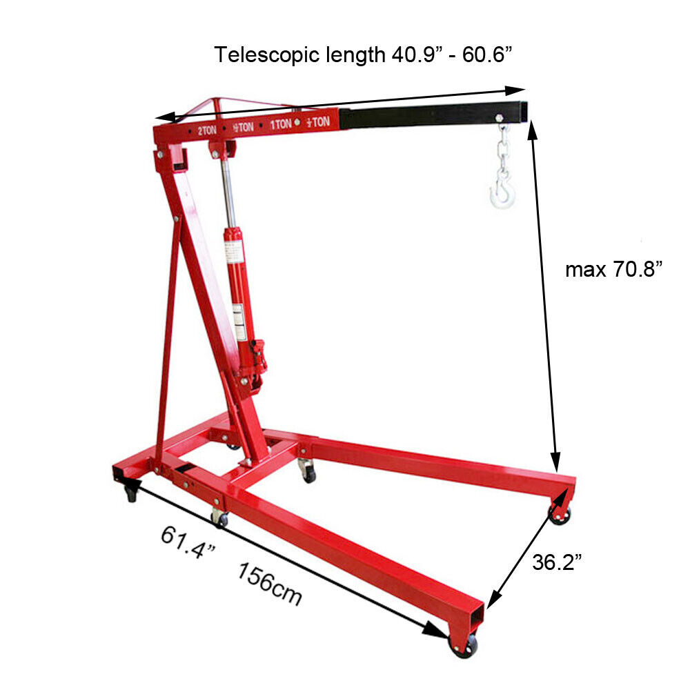 Torin Big Red Folding Engine Hoist with FREE* Engine Stand — 2-Ton