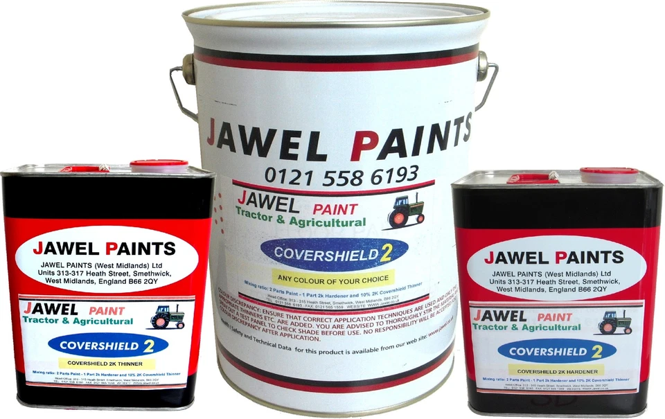 JAWEL Tractor & Agricultural Paint (2K EXTRA DURABLE) PURE BLACK GLOSS 2.5lt KIT