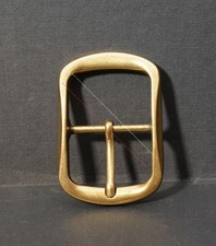 40mm Men Vintage Solid Brass Plated Western Leathercraft Center Bar Belt Buckle