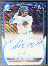 2023 Bowman Chrome 1st Blue Wave Refractor Auto /150 Dylan Campbell #CDA-DCA