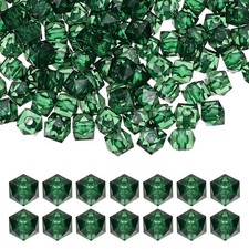 8mm Acrylic Cube Faceted Beads, 300 Pcs Diamond Spacer Beads, Dark Green