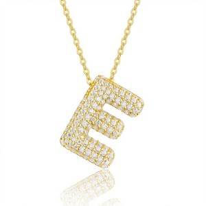 Authentic Gold Plated 925 Sterling Silver Moissanite Initial Pendant Necklace A-Z Box