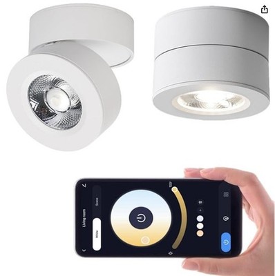 Dimmable LED Ceiling Spotlight 360Â°Adjustable -Tuya Smart Life Surface M