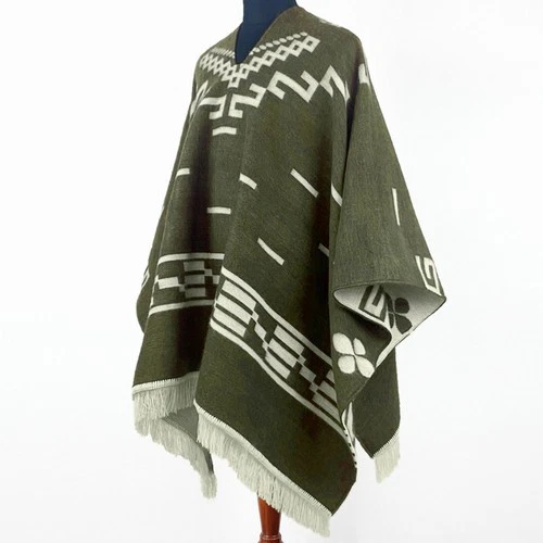 Clint Eastwood Western Cowboy Poncho Serape replica handmade Alpaca wool olive - product listing photo