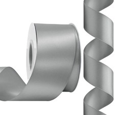 Silver Satin Ribbon 2 Inch 25 Yards Double Faced Polyester Gift Wrapping