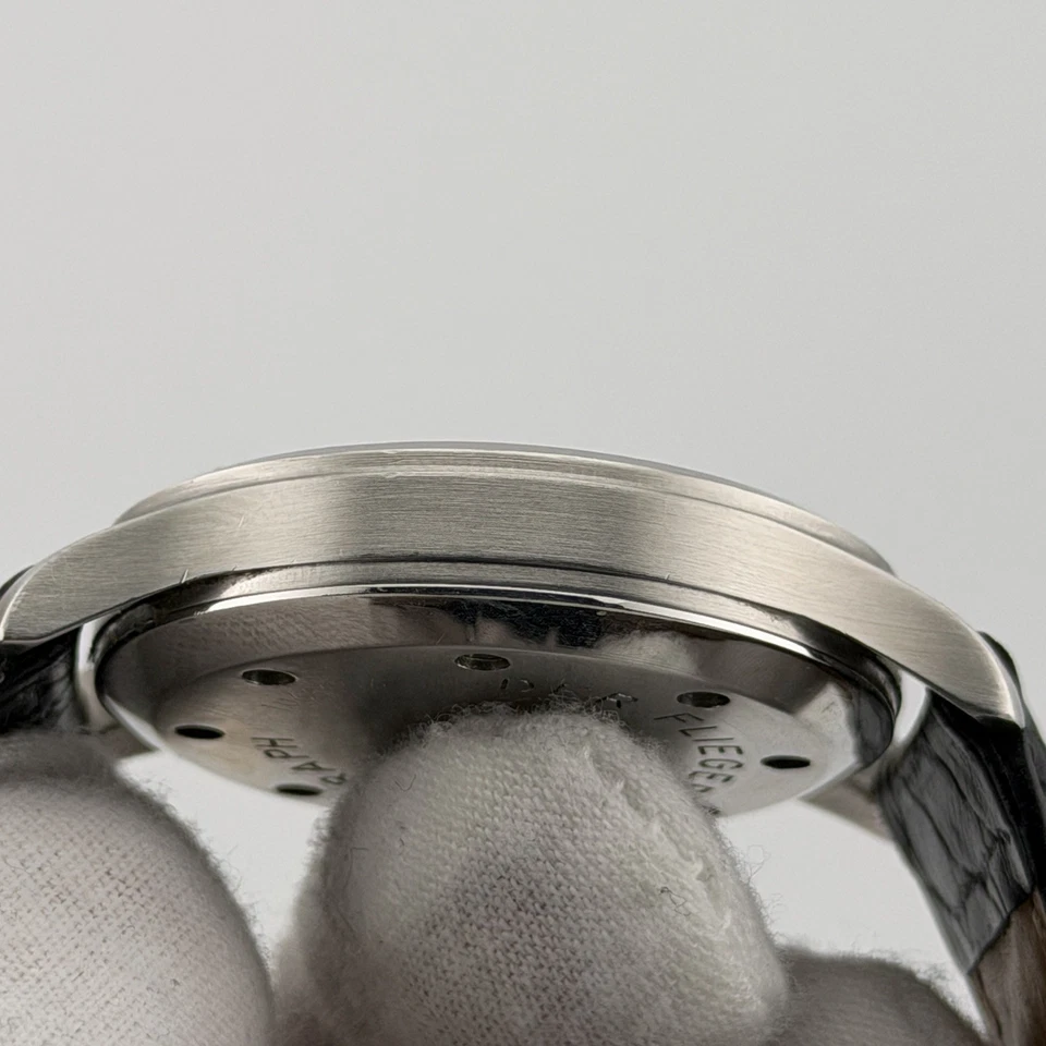 IWC Pilot Chronograph IW3741 1995 Vintage Flieger 36mm JLC Mechaquartz Black SS - Image 4 of 4