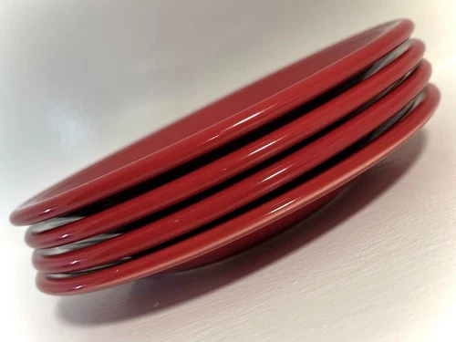 4pc Set Scarlet Fiesta Salad Plates 7 1/4” perfect condition, never used