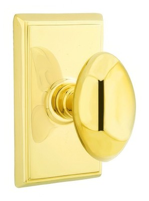Emtek 8521EUS3NL Dummy, Rectangular Rosette, Egg Knob, Unlacquered Brass