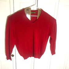 Vintage Lyle  Scott V-Neck Sweater Red Pullover XL Golf Tennis Casualwear USA