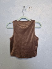 Primark Tank Top Size Small Crop Brown Fluffy Warm