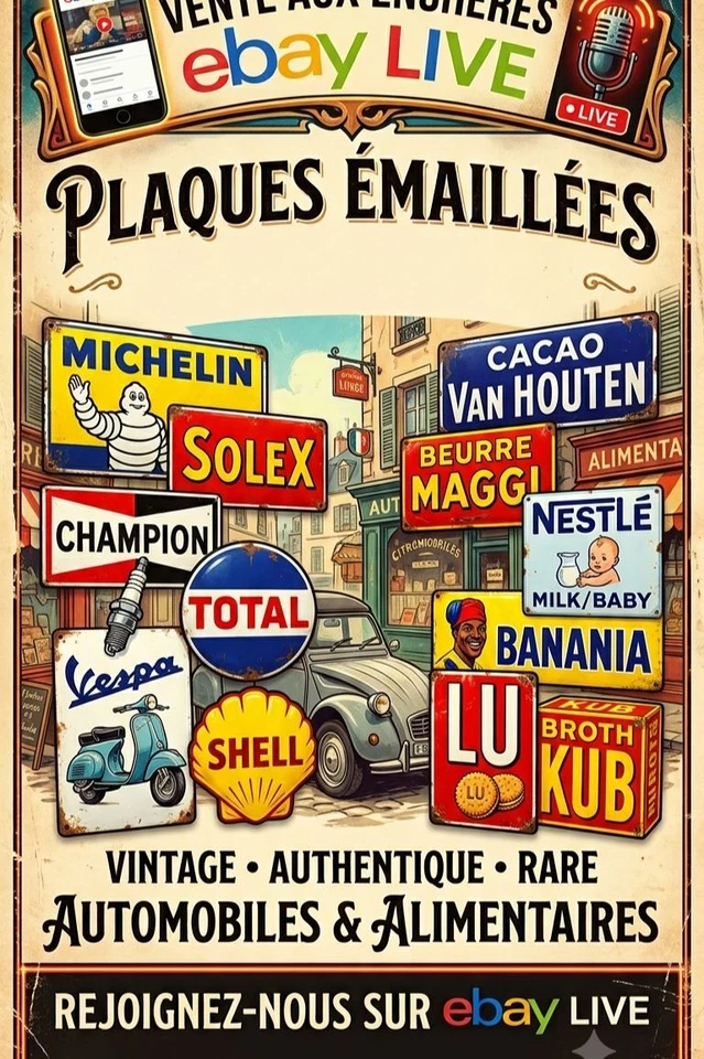 Plaques émaillées à prix imbattables -- 100 % marques iconiques --