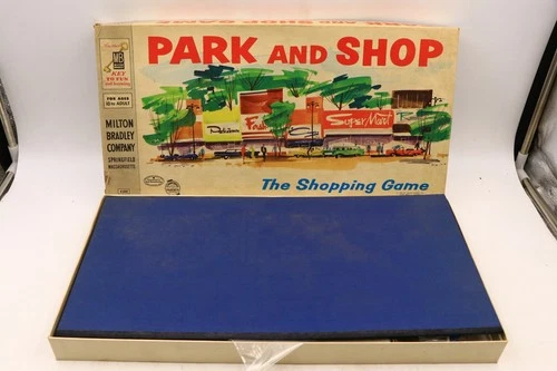 1960 Milton Bradley Park and Shop Board Game #4300 Vintage Complete Missing Dice