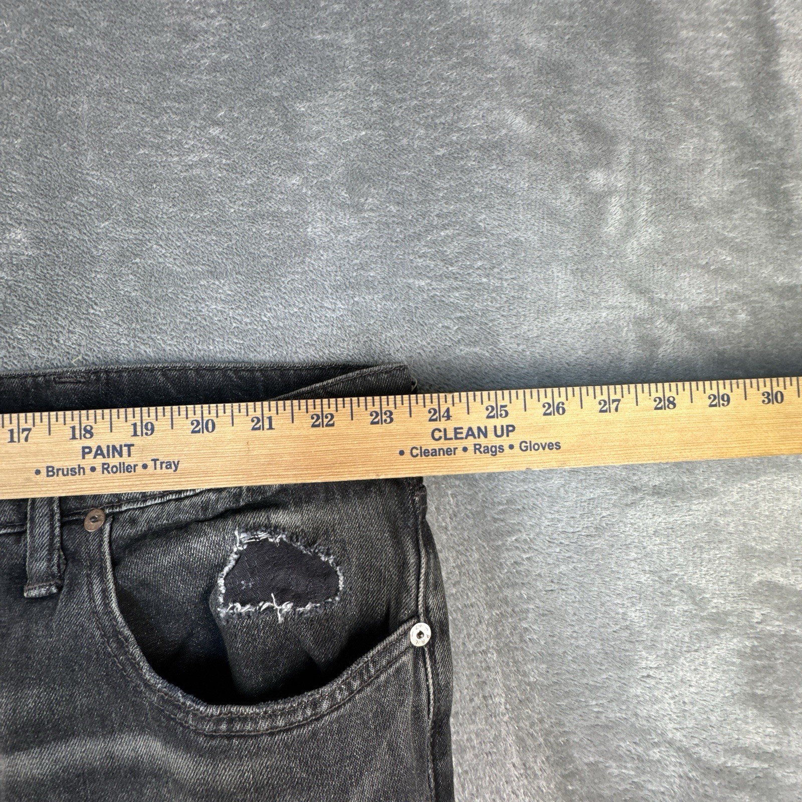 Polo Ralph Lauren Varick Slim Straight Jeans Mens 46BX30 Black Patch Graffiti thumbnail 12