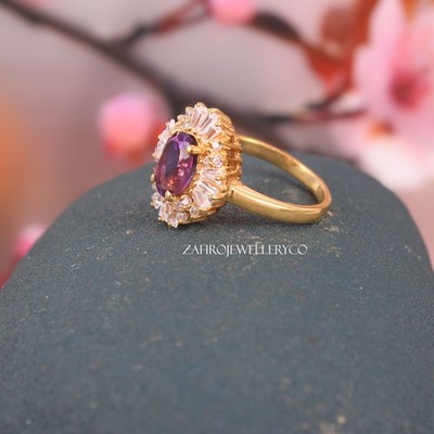 Natural Amethyst Ring, Prong Ring, Stacker Ring, 925 Sterling Silver, Gift Her