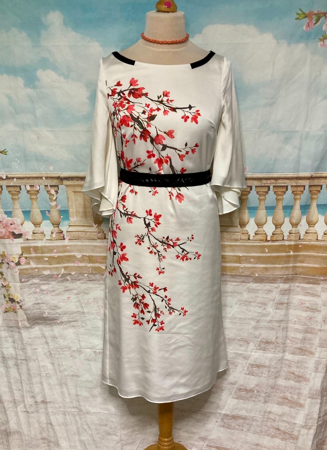 Jacques Vert Cream Dress 10 (12–14) Cherry Blossom NWT Wedding Guest Occasion