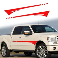  Car Sports Racing Body Side Stripe Graphic Stickers and Decals Vinyl DIY Red