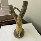 Antique Weller Pottery Apple Tree Bud Vase 1920’s With Girl