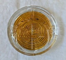 McKee Bottoms Up Shot Glass Orange and Clear Coaster Vintage