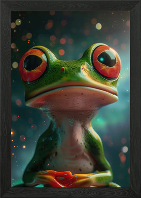 Niedlicher Frosch betrachtet gerahmtes Wandbild Poster Leinwanddruck Bild