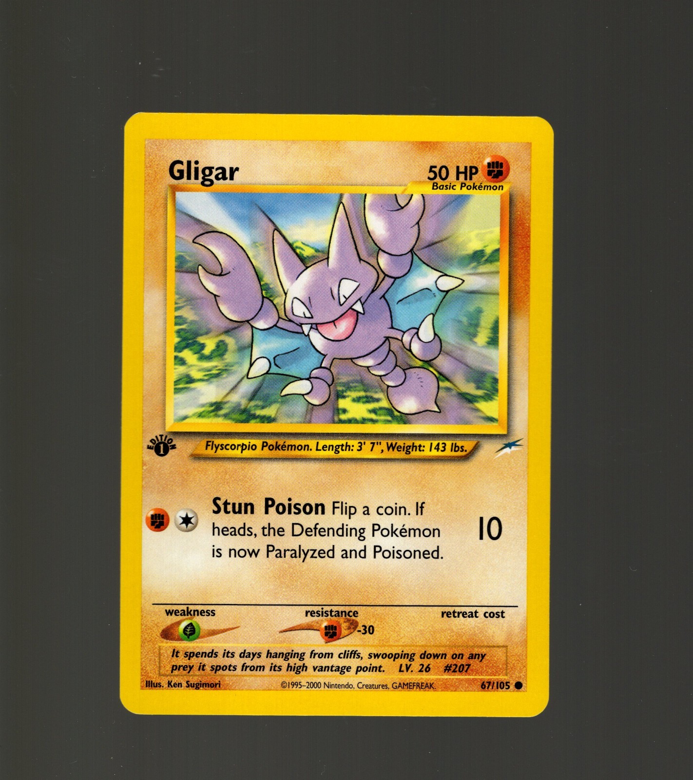 Pokémon TCG Gligar 67/105 - Neo Destiny 1st Edition Card Vintage 2002 NM/MT