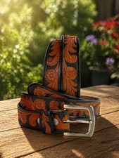 Western Genuine Leather Belt Full Grain Handmade Women Heavy Duty With Buckle