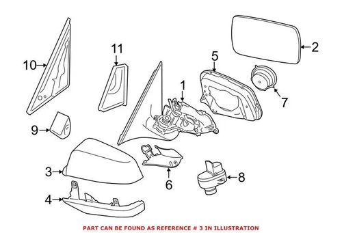 Genuine OEM Front Left Door Mirror Cover for BMW 51167308683