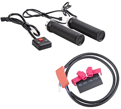 Tusk Lock-On Heated Grip Kit & Thumb Warmer ATV For Polaris Honda Suzuki Can Am