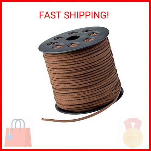 3mm x100 Yards Coffee Suede Cord Suede Lace Faux Leather Cord with Roll Spool fo