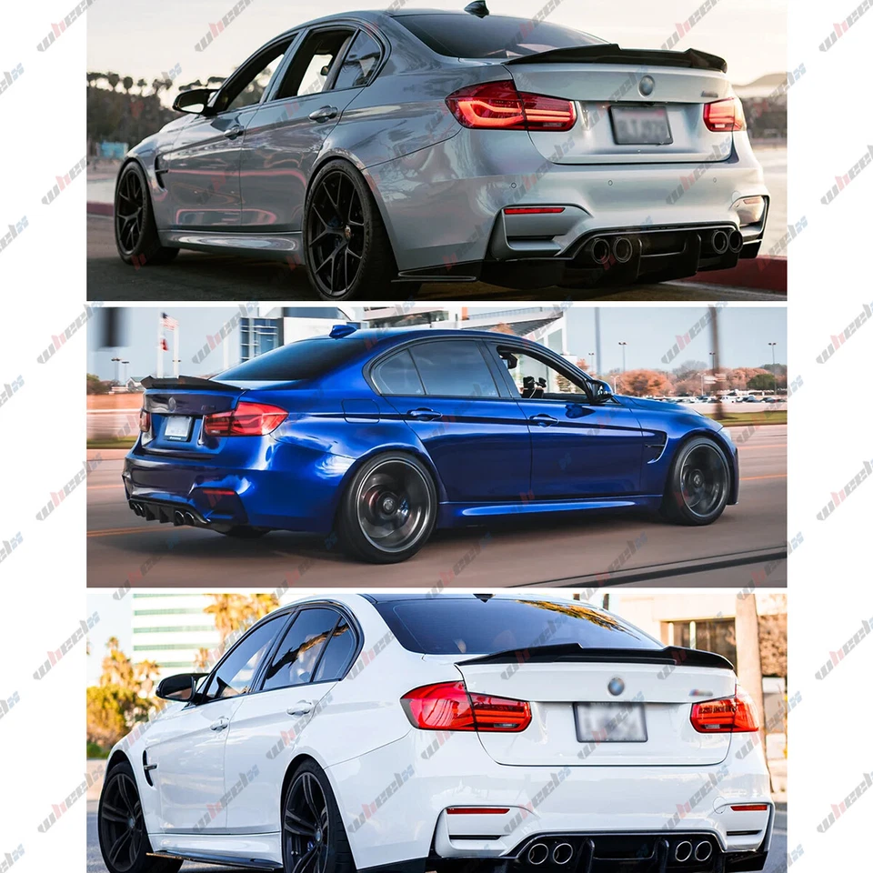 For 12-2018 BMW F30 & F80 M3 Real Carbon Fiber PSM Style Rear Trunk Spoiler Lip - Изображение 2 из 4