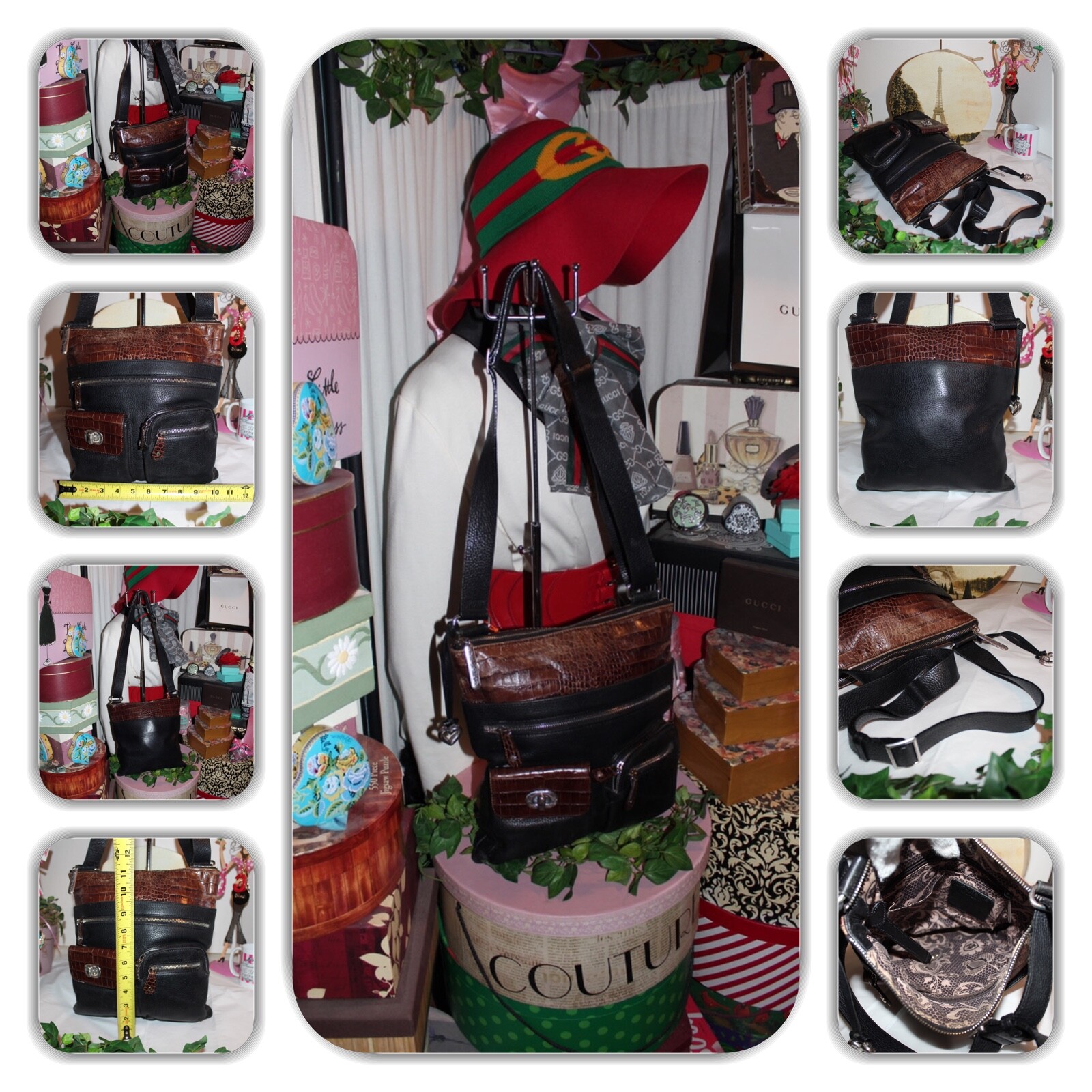 REGAL BRIGHTON BROWN CROC LEATHER CROSS BODY/HANDBAG! Gem