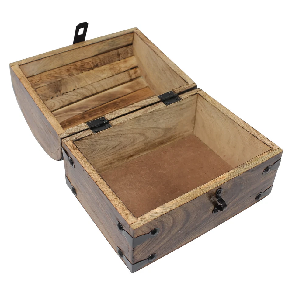 Nautical Cove Pirate Treasure Chest with Iron Lock and Skeleton Key - Wood Box - Image 3 of 4
