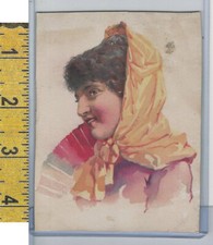 Victorian Card, 1890's, Culture  People, Girl in Red Dress A115 