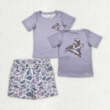 Summer Baby Boys Outfit Hunting Mallard Wild Duck Camouflage Shorts Set