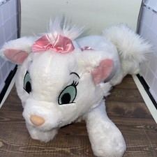 Disney Parks Aristocats Marie White Cat 15"L Plush Stuffed Animal Pink Bow Lovey