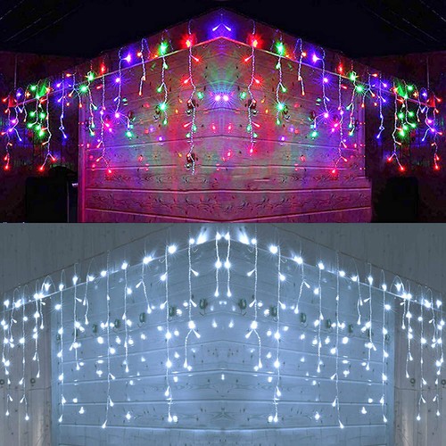 Christmas Xmas Bright LED Snowing Icicle Lights Indoor Outdoor House Tree Decor - Picture 9 of 18
