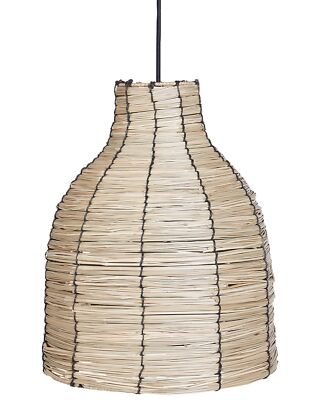 Hängelampe aus Seegras natürlich / schwarz Boho Stil modern Kelakas