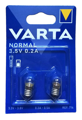 Varta Argon Glühlampen Normal 714 3,5 V - 0,2 A 2 Stück