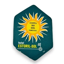 Hotel Estoril-Sol Costa do Sol Portugal Scarce Vintage Luggage Suitcase Label