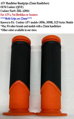 ATV HANDLEBAR GRIPS (PAIR) fits: 22mm Handlebars -OEM Coolster ZDL-AD-14 Orange