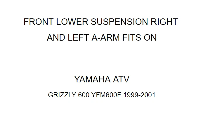 Brazos A delanteros inferiores derecho e izquierdo para Yamaha Grizzly 600 YFM600F 4X4 1999-2001 Foto 2 de 2