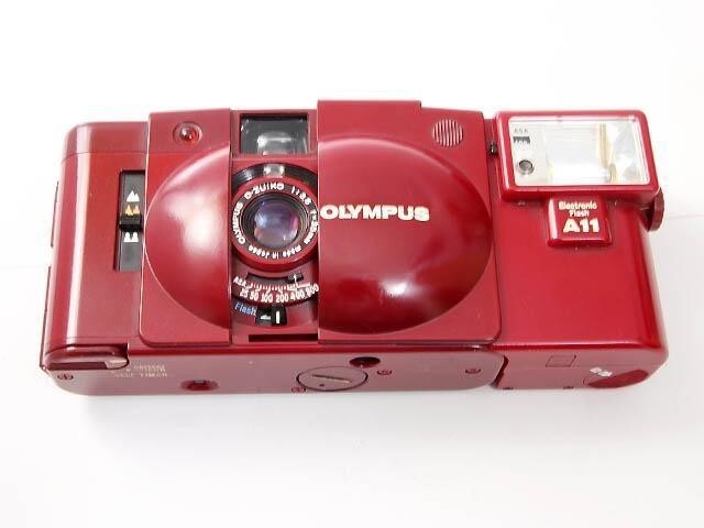 Olympus XA2 Point & Shoot Film Camera Red with A11 Flash