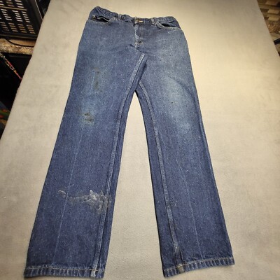 Vintage Lee Jeans Mens 32x32 Blue Straight Leg Distressed Denim Thrashed Grunge