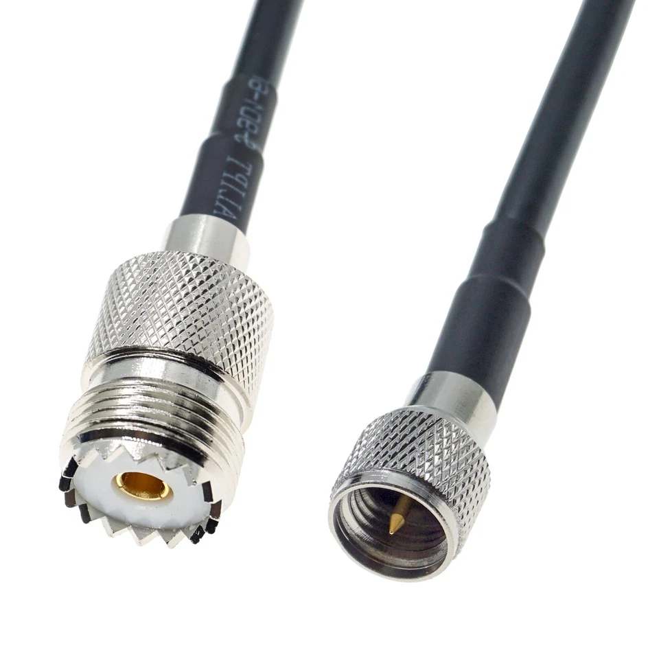 RG58 UHF FEMALE SO239 to MINI UHF MALE connector Lot RF radio coax coaxial cable - Image 3 of 3