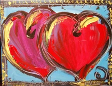 HEARTS   Original Oil Painting on canvas IMPRESSIONIST BRVR