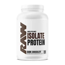 RAW 25g Grass Fed Whey Isolate Protein Powder - Dark Chocolate 1.97 lbs (908g)