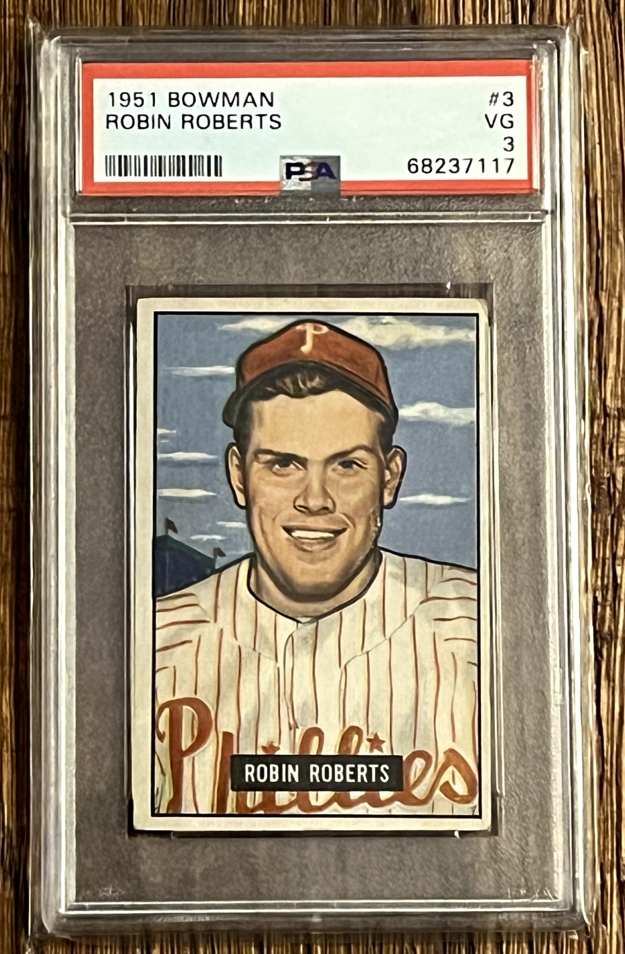 Nice Vintage PSA 3.0 1951 Bowman #3 Robin Roberts Philadelphia Phillies HOF!