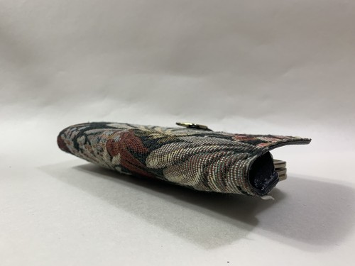 Vintage Inspired Tapestry Faux Leather Double Sided Coin Purse Faux Suede Lining - Picture 11 of 19